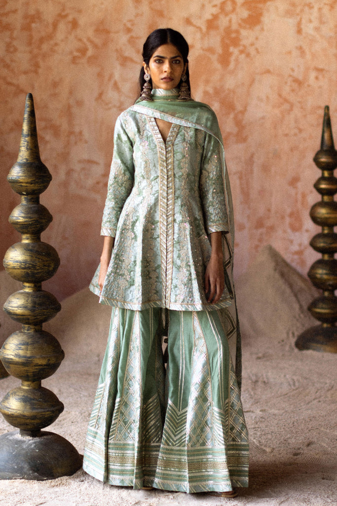 Dori Jaal Long Peplum & Sharara