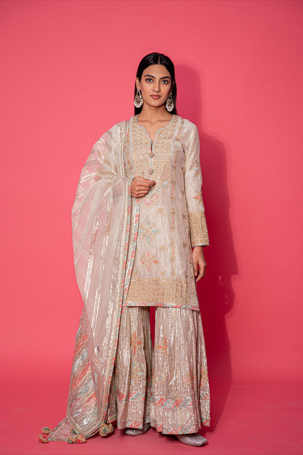 Patchwork Short Kurta & Sharara