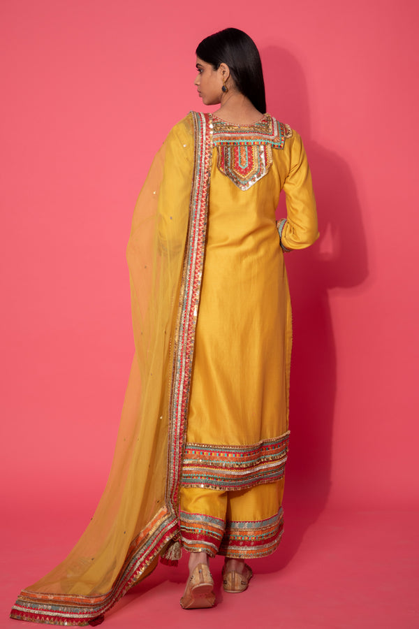 Sugandha Long Kurta with Wide Straight Pants