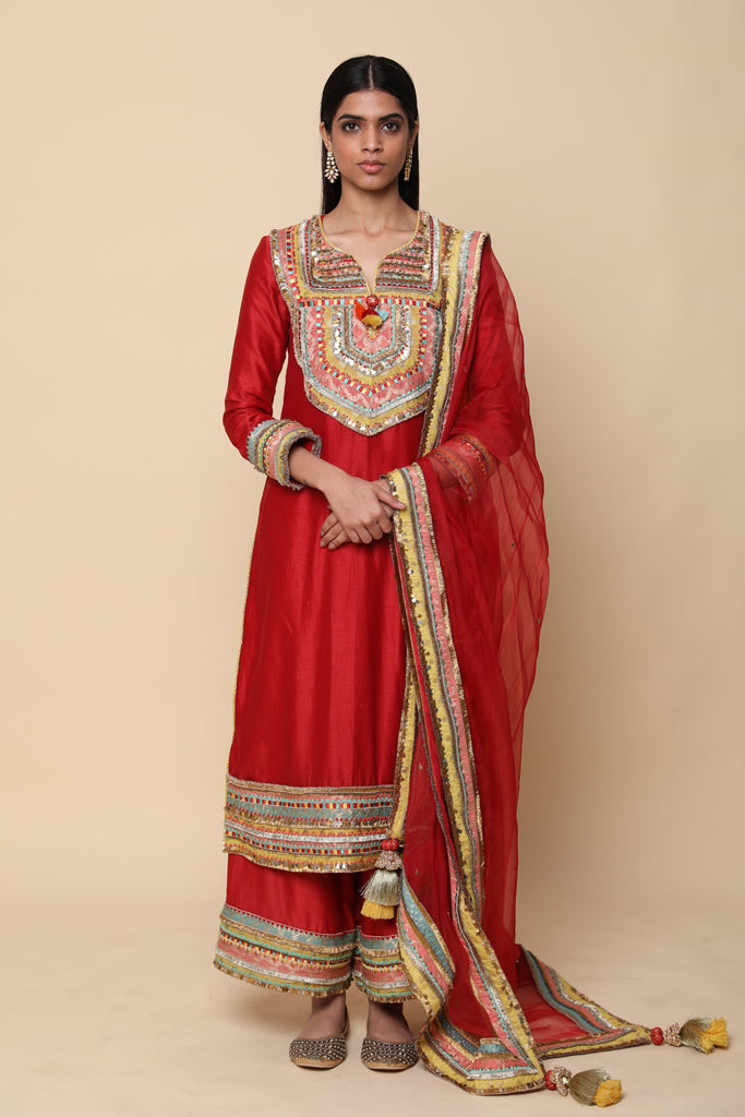 Sugandha Long Kurta with Wide Straight Pants