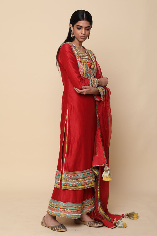 Sugandha Long Kurta with Wide Straight Pants