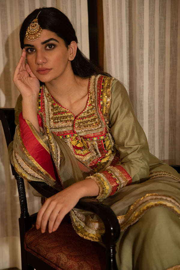 Sugandha Long Kurta with Wide Straight Pants