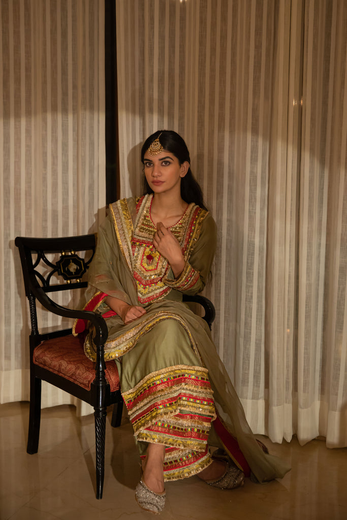 Sugandha Long Kurta with Wide Straight Pants