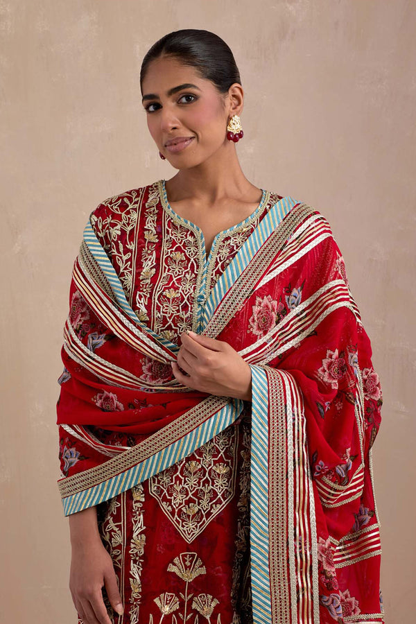 Noor Long Kurta with Wide Leg Pants