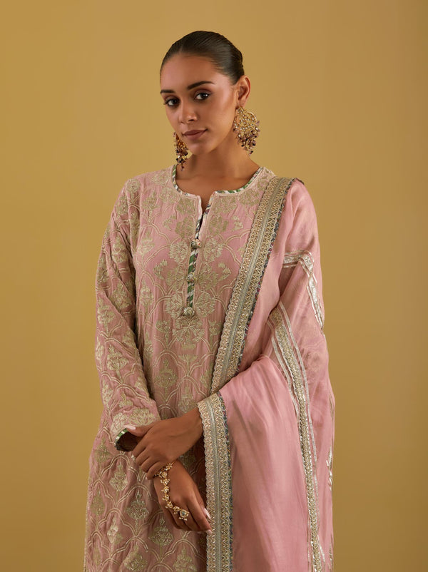 Tulip Velvet Long Kurta with Printed Sharara