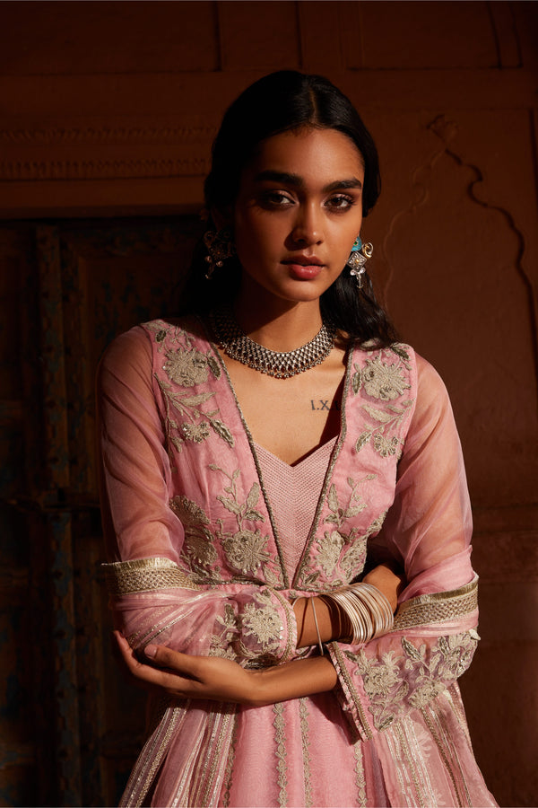 Dori Kardana A-line Short Kurta with Sharara