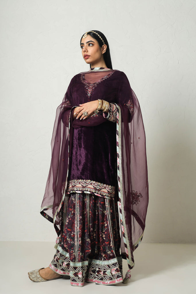 Medley Short Kurta & Sharara with Dupatta