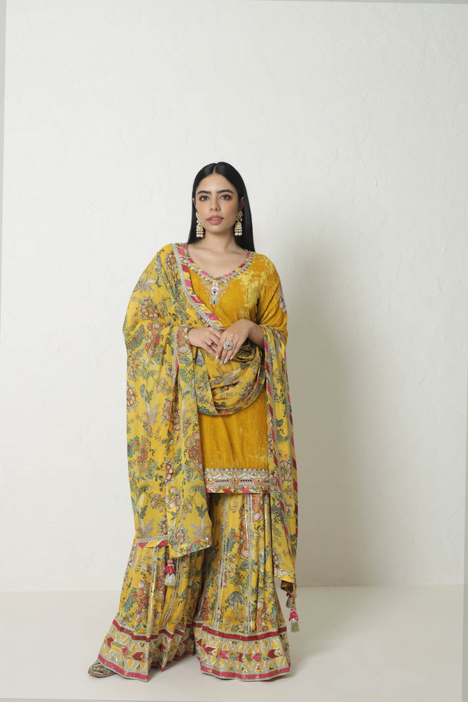 Medley Short Kurta & Sharara with Dupatta