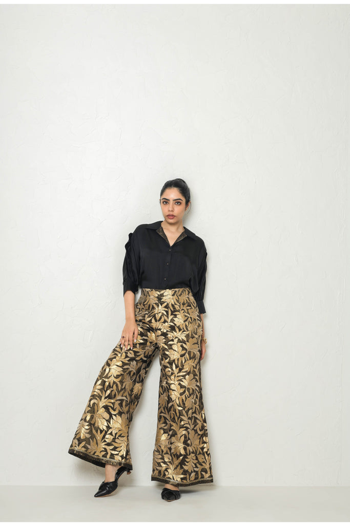 Gota Embroidered Pants with Satin Shirt