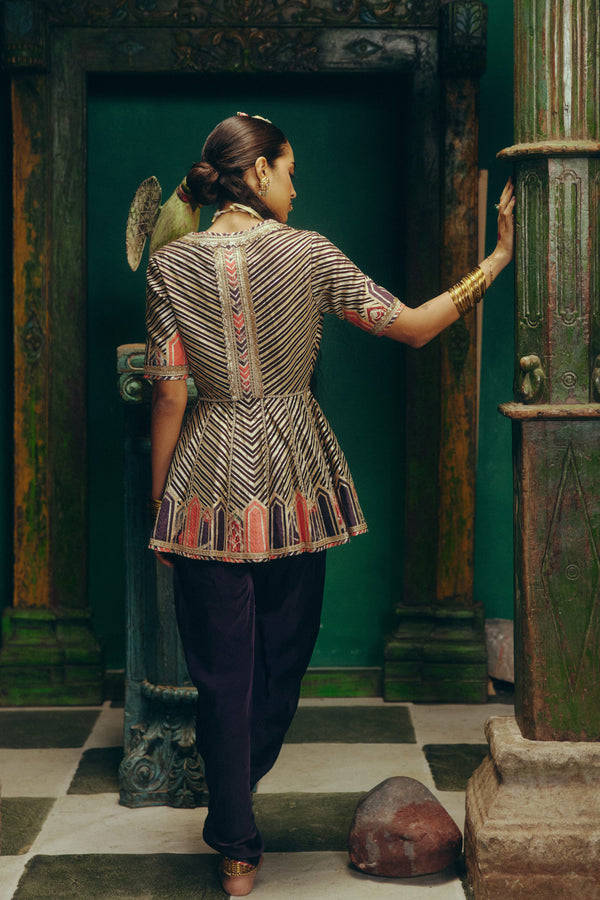 Turret Peplum with Dhoti Pants