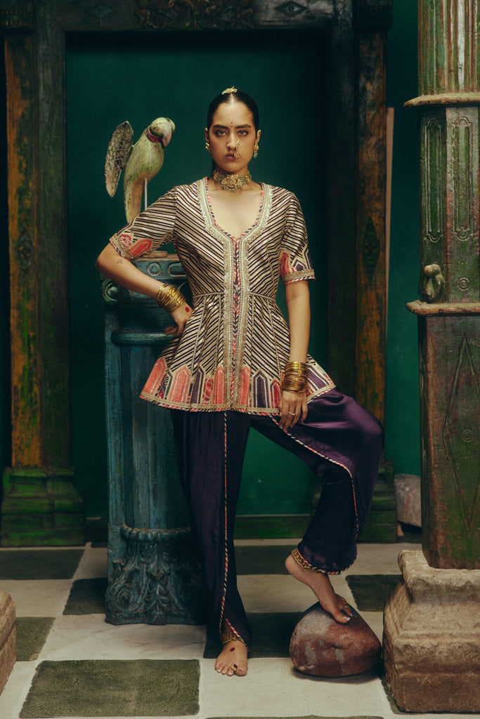 Turret Peplum with Dhoti Pants