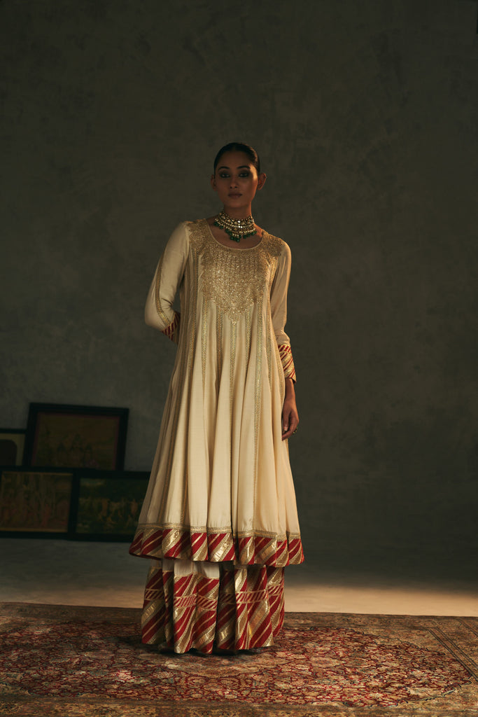 Marodi Long Kaleedar with Sharara