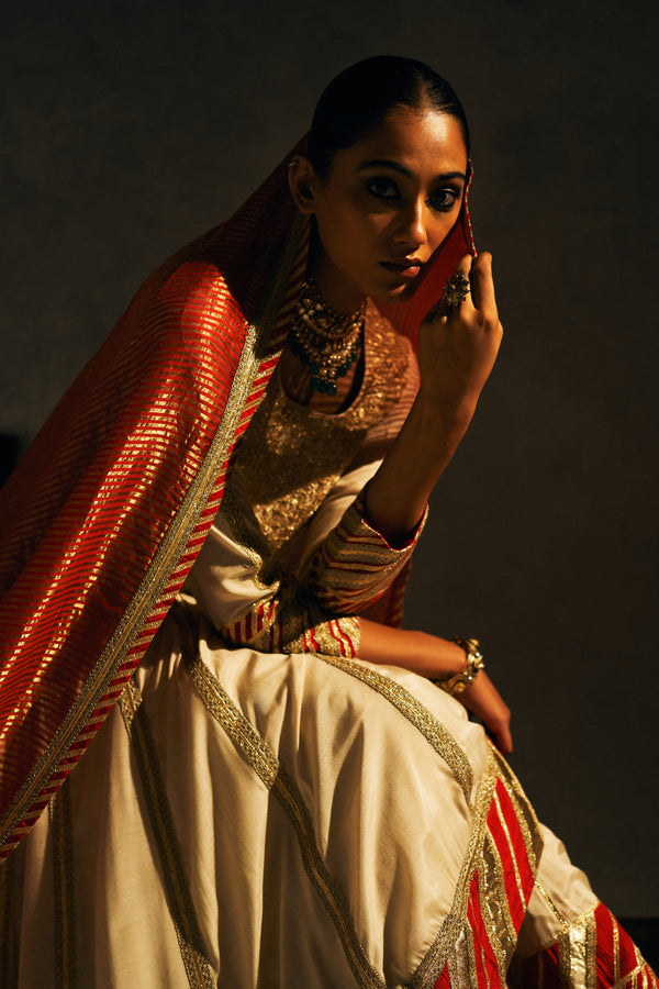 Marodi Long Kaleedar with Sharara