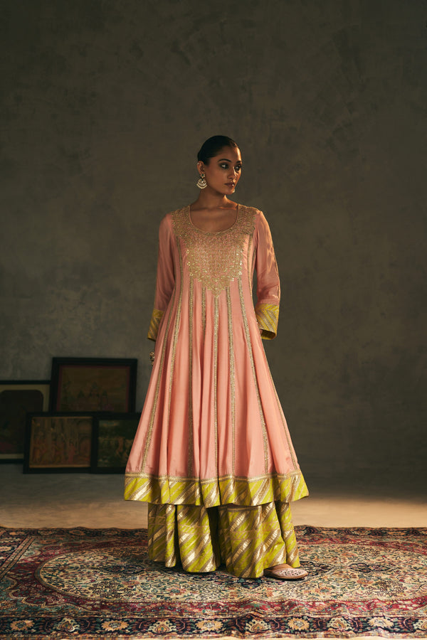 Marodi Long Kaleedar with Sharara