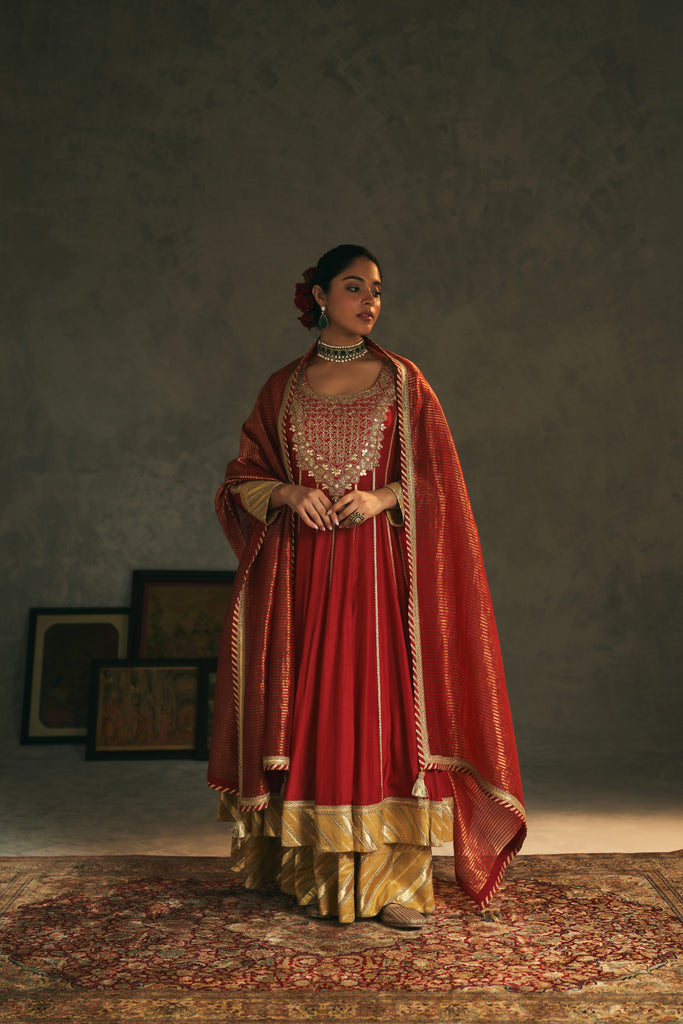 Marodi Long Kaleedar with Sharara