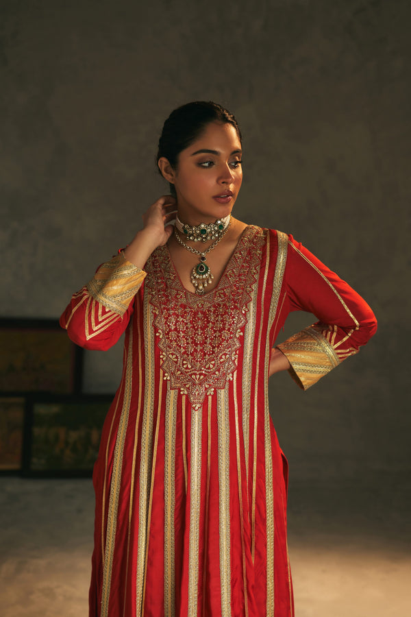 Marodi Side Slit Long Kurta with Pants