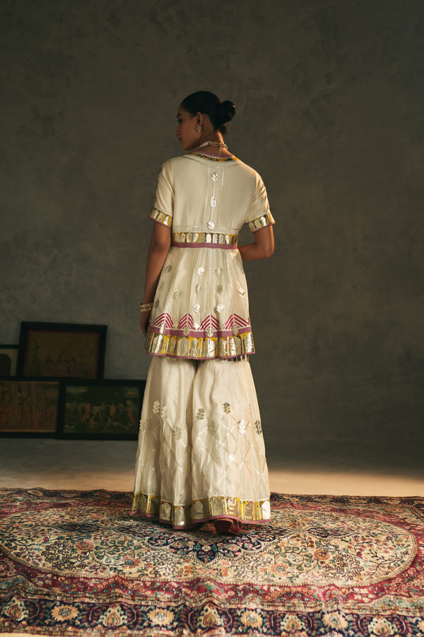 Noya Peplum Kurta with Gharara