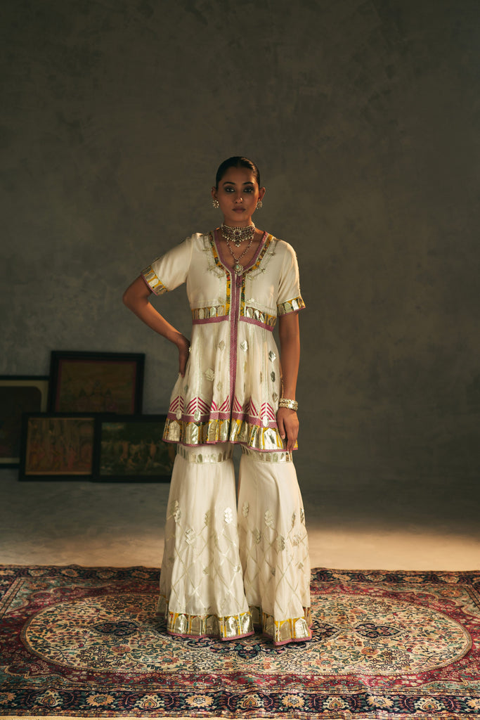 Noya Peplum Kurta with Gharara