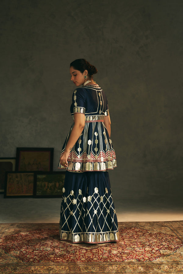 Noya Peplum Kurta with Gharara