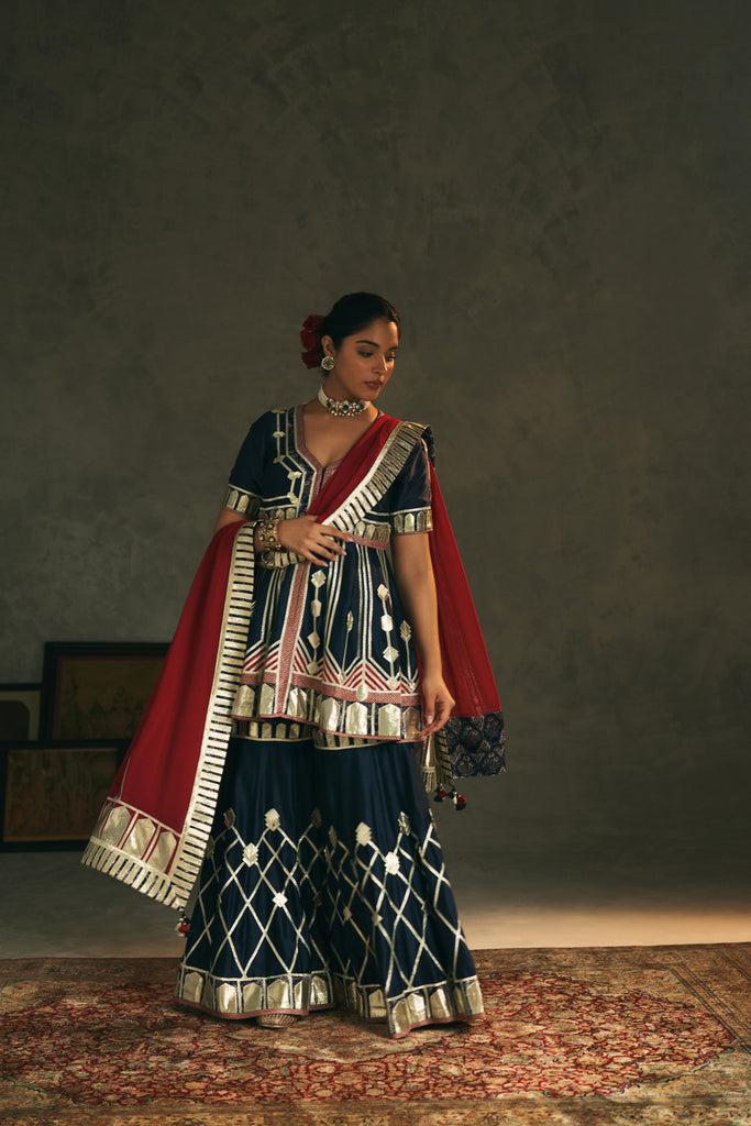 Noya Peplum Kurta with Gharara