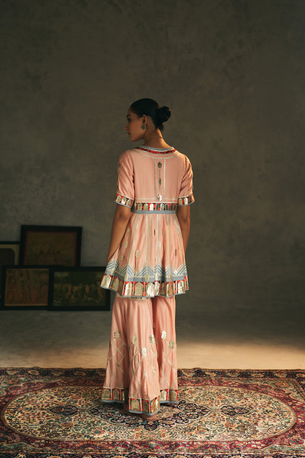 Noya Peplum Kurta with Gharara