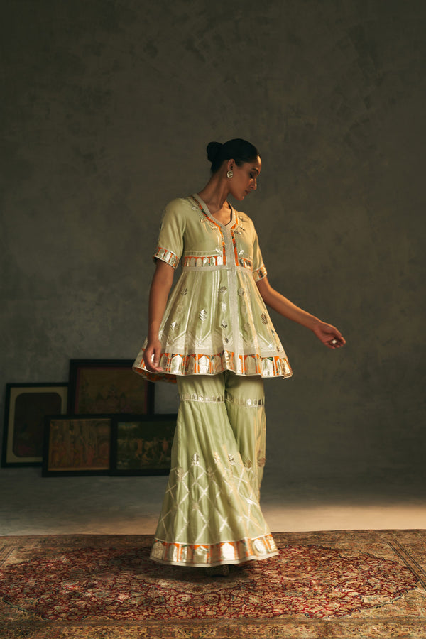 Noya Peplum Kurta with Gharara