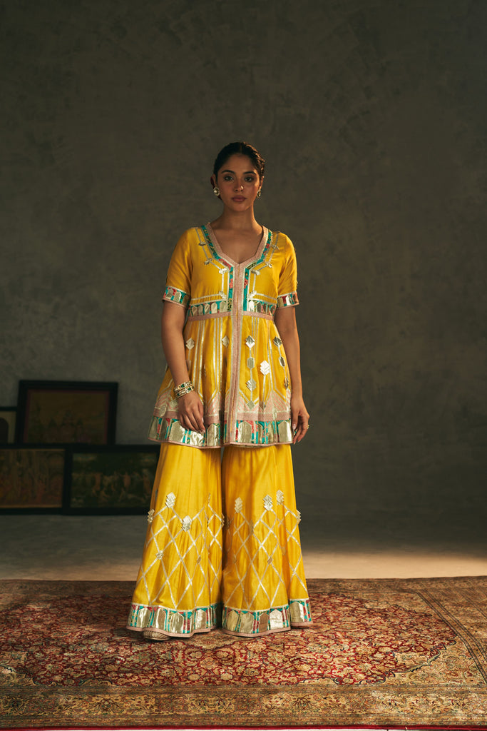 Noya Peplum Kurta with Gharara