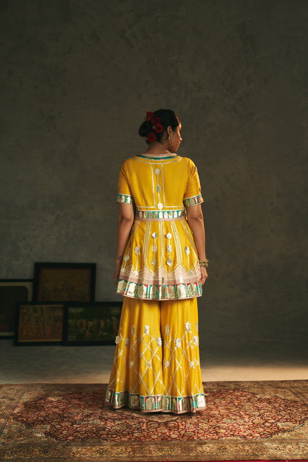Noya Peplum Kurta with Gharara