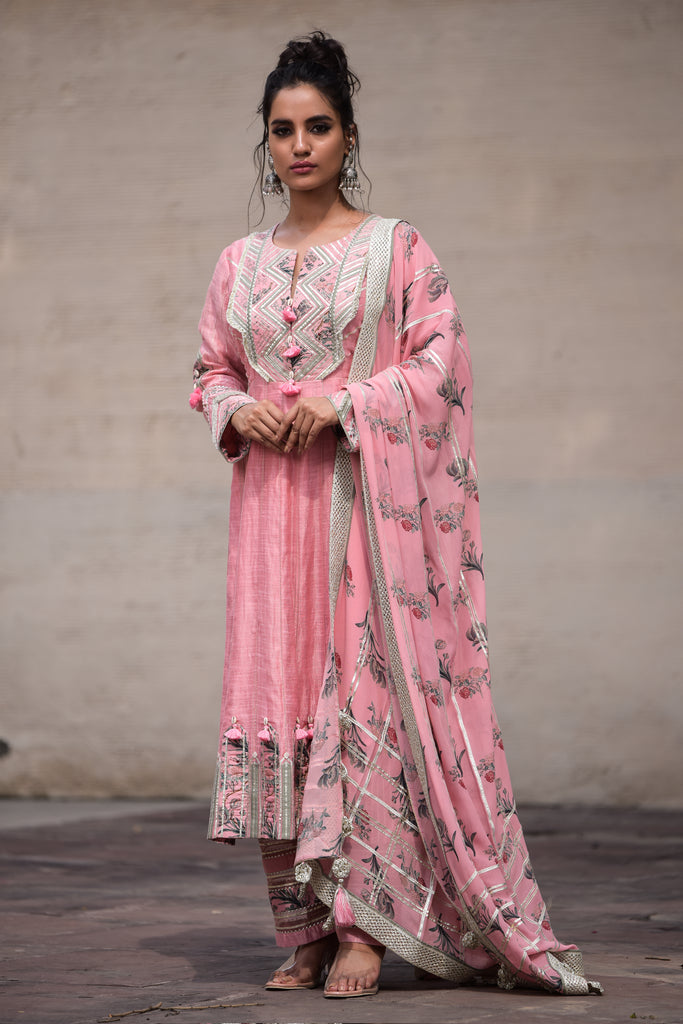 Amna Long Kurta with Wide Straight Pants