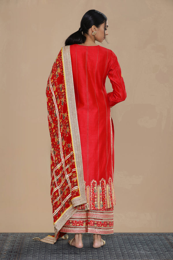 Amna Long Kurta with Wide Straight Pants