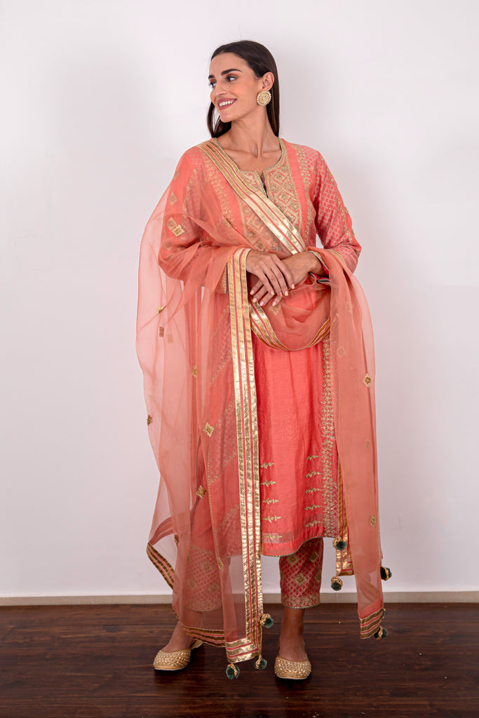 Mahira Long Kurta with Straight Pants