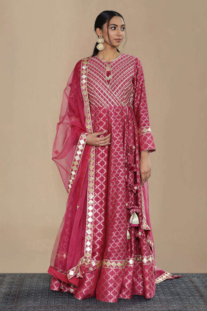 Zubeda Keyhole Kaleedar With Slip and Dupatta