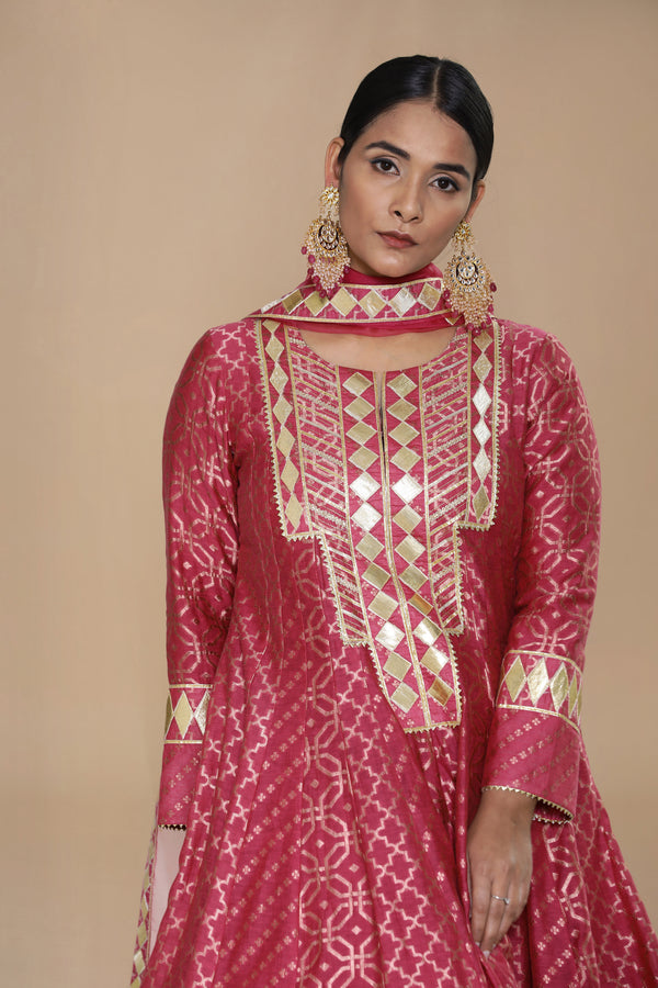 Zubeda Long Kaleedar With Straight Pants