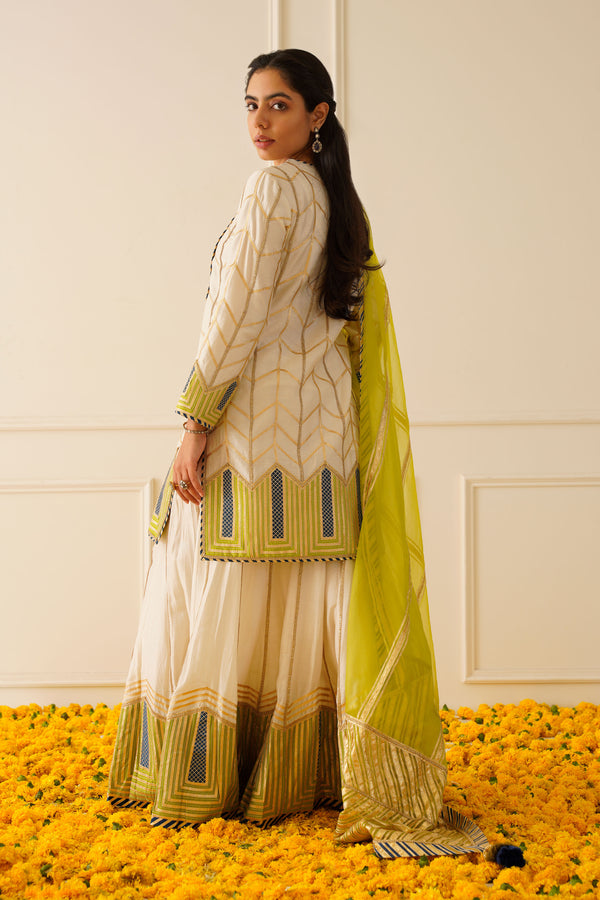 Colourblock Short Kurta & Sharara