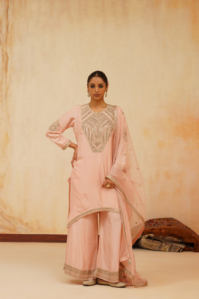 Dori Kurta with Pleated Sharara & Dupatta