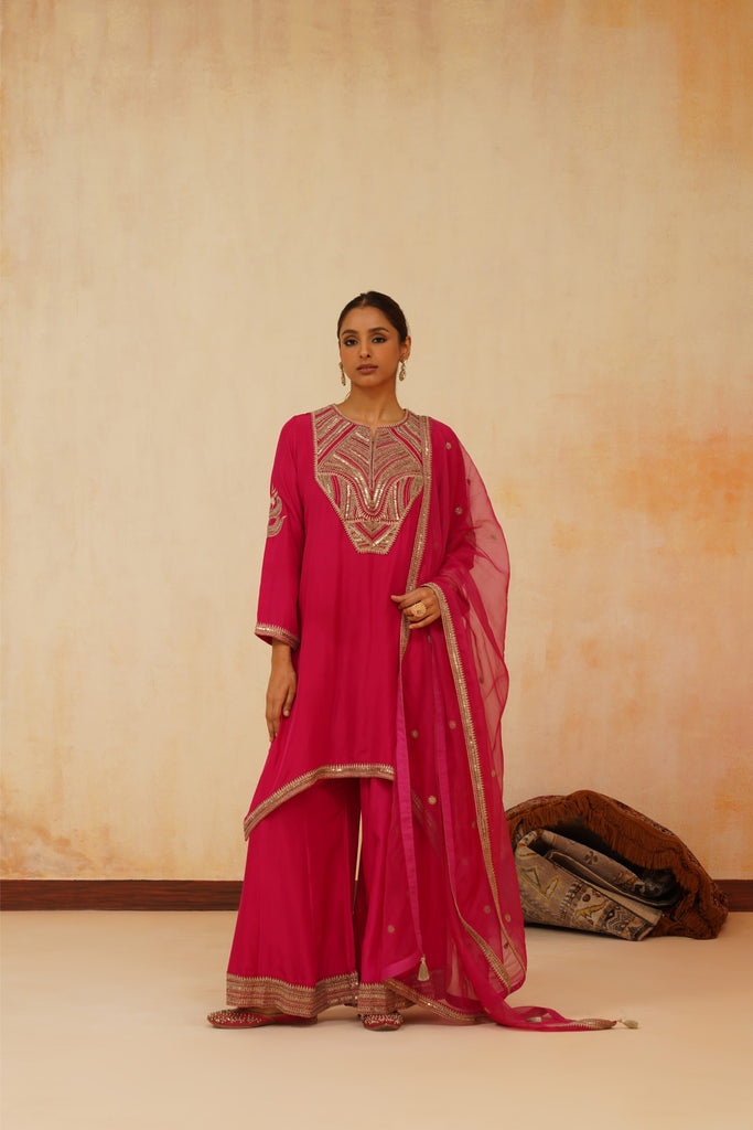 Dori Kurta with Pleated Sharara & Dupatta