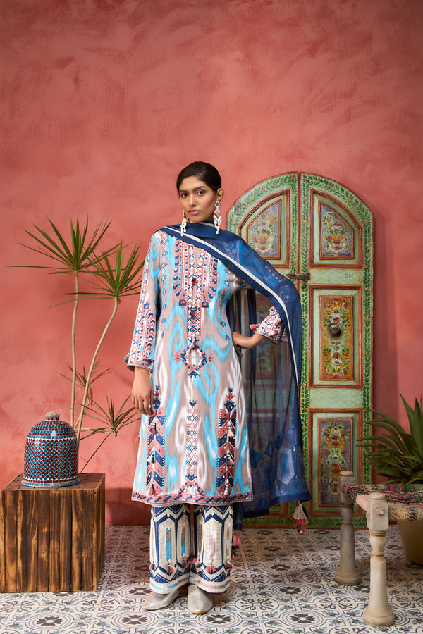 Ikat Baloch Long with Pants