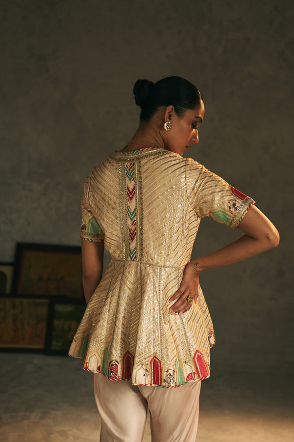 Turret Peplum with Dhoti Pants