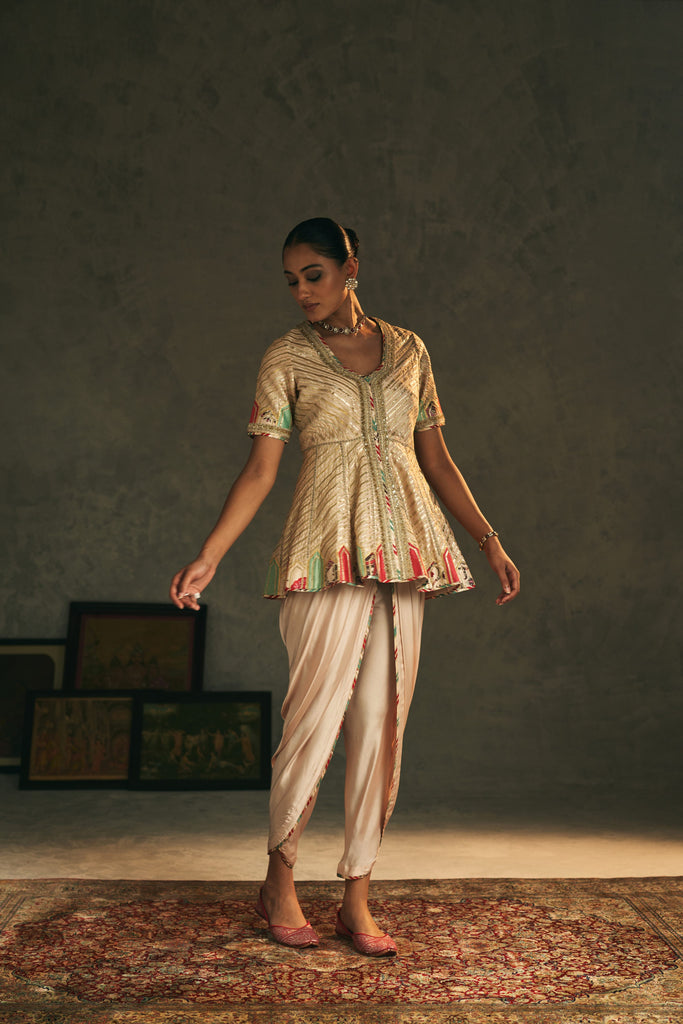 Turret Peplum with Dhoti Pants