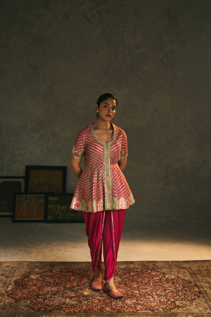 Turret Peplum with Dhoti Pants