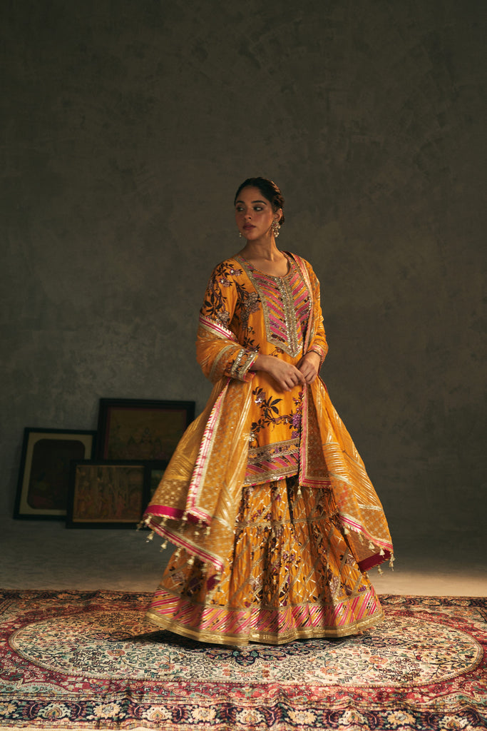 Turret Printed Short Kurta Sharara