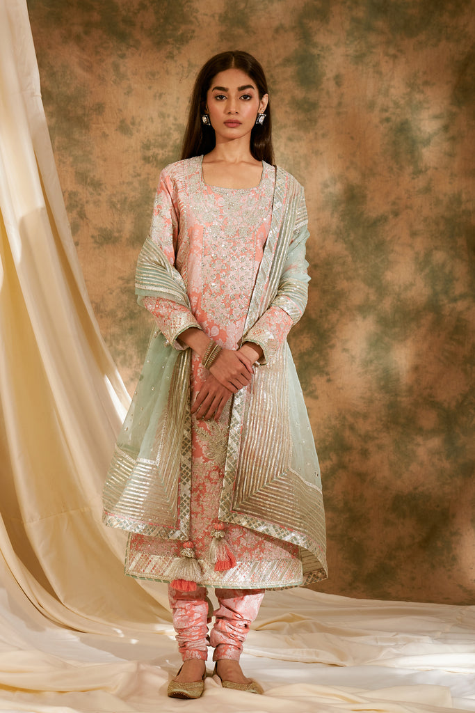 Dori Jaal Long Kurta with Churidar