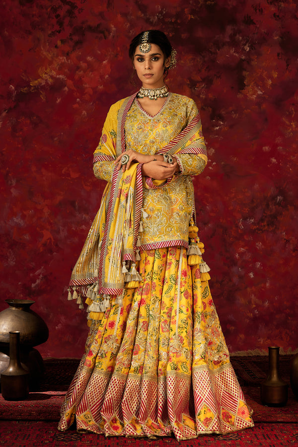 Noor Short Kurta with Lehenga Skirt