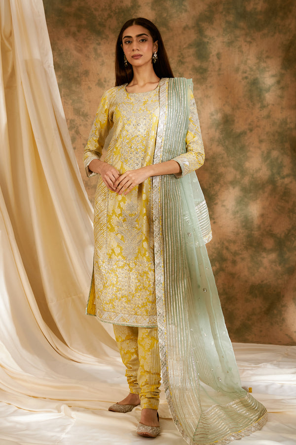 Dori Jaal Long Kurta with Churidar