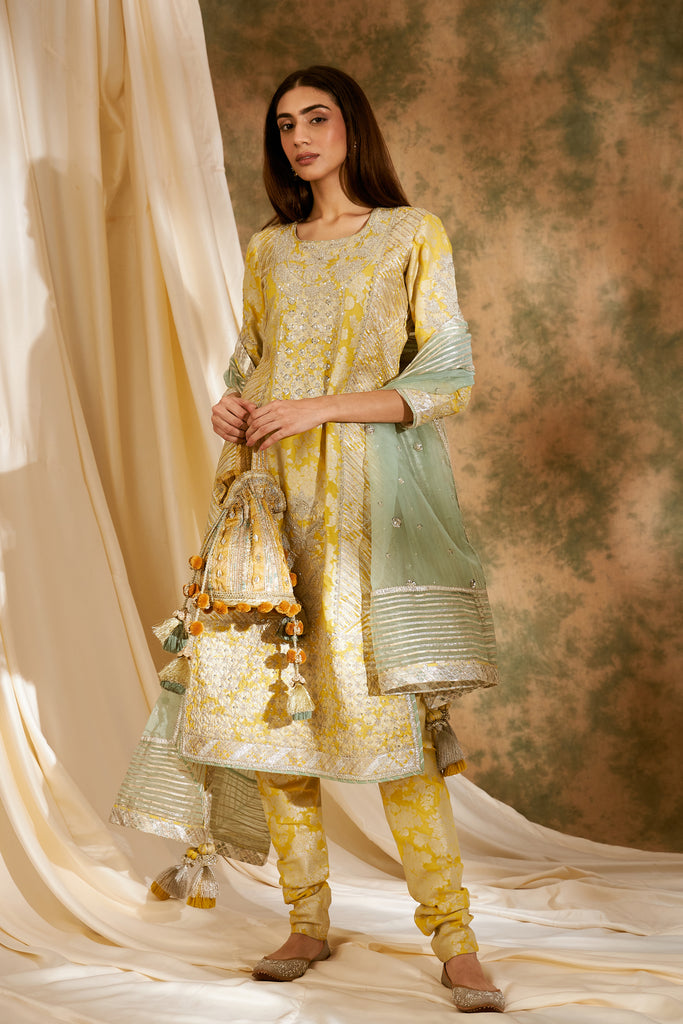 Dori Jaal Long Kurta with Churidar