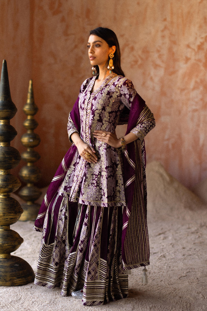 Dori Jaal Long Peplum & Sharara