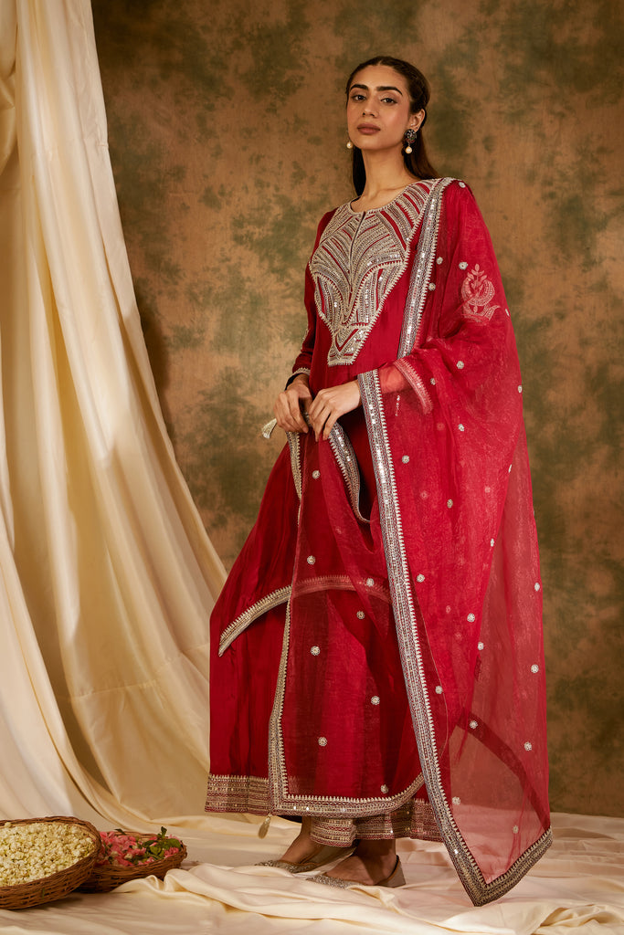 Dori Kurta with Pleated Sharara & Dupatta