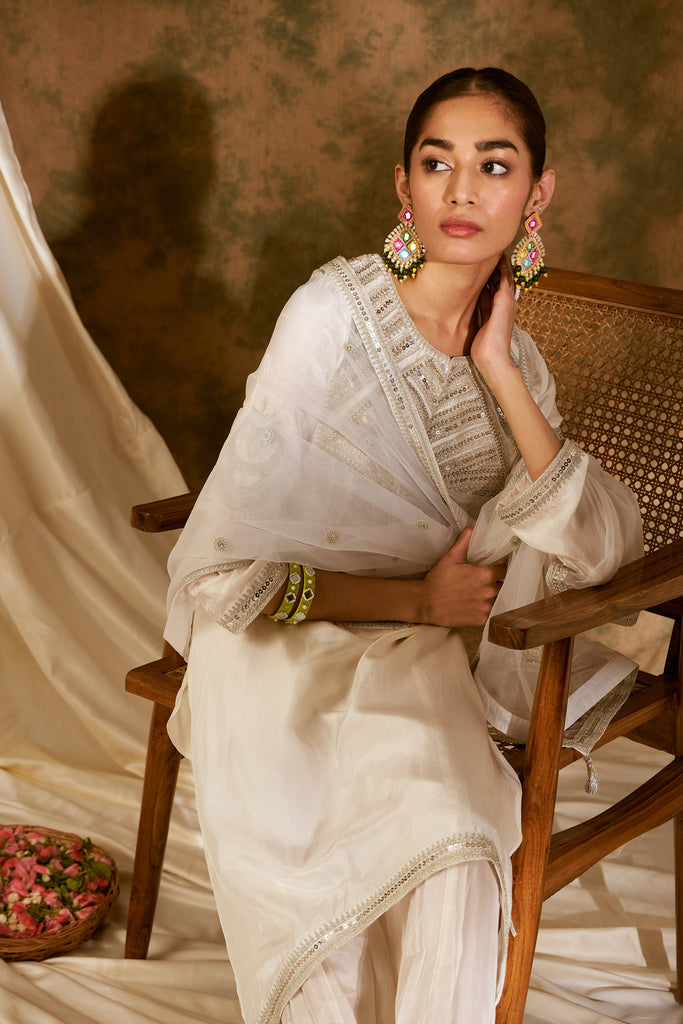 Dori Kurta with Pleated Sharara & Dupatta