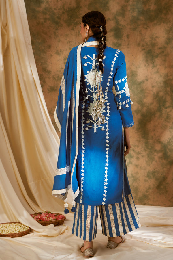 Sunflower Long Kurta with Wide Straight Pants