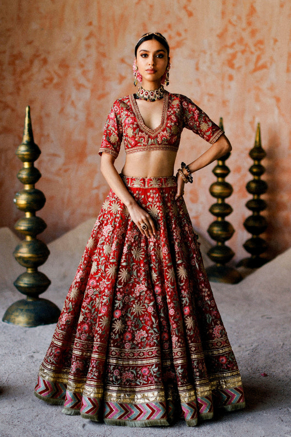 Phulkari bridal outlet lehenga